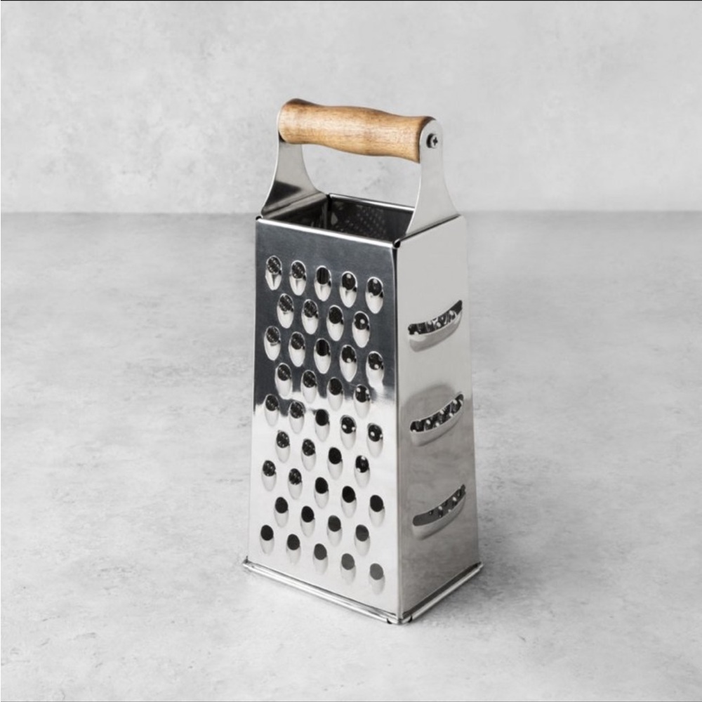 Hearth & Hand Stainless steel cheese grater with acacia handle
